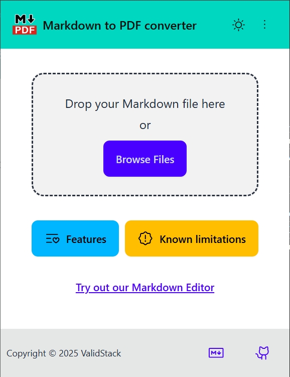 Markdown to PDF Chrome Extension | MD2FILE